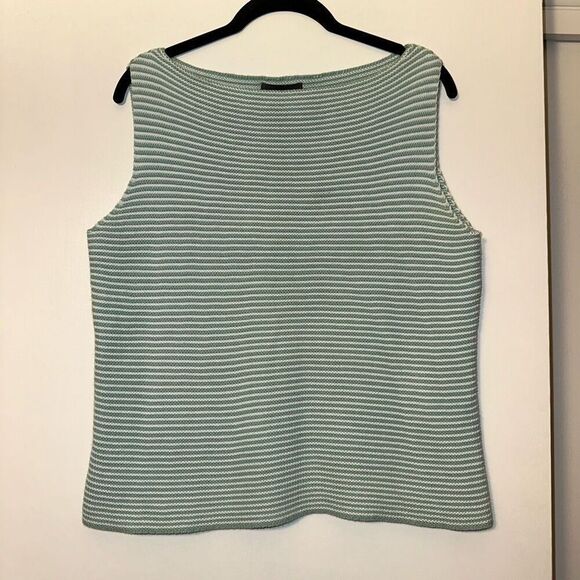 Banana Republic Women’s Tank Top Sweater Seafoam Green White Size Large - Picture 1 of 10